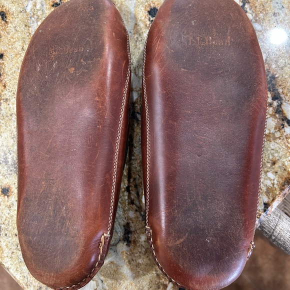L.L. Bean Brown Leather Loafers with Cozy Lining - Picture 3 of 3